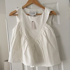 Anthro White Sleeveless Top